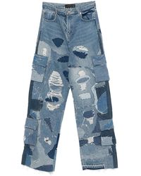 Who Decides War - Ripped Patchwork Cargo Jeans - Lyst