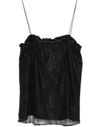 THE NINA STUDIO - Lace-Detail Ruffled Top - Lyst