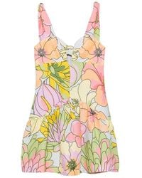 FARM Rio - Floral-Print Cut-Out Mini Dress - Lyst