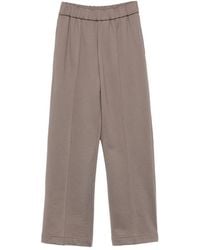 Moncler - Elasticated-Waistband Pressed-Crease Trousers - Lyst