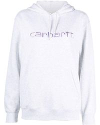 Carhartt WIP Embroidered-logo Detail Hoodie - Grey