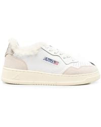 Autry - Medalist Shearling-Trim Sneakers - Lyst