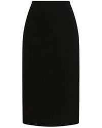 Dolce & Gabbana - Double Wool Crêpe Skirt - Lyst
