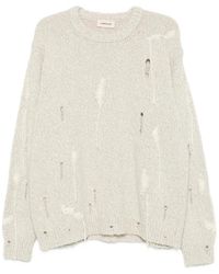 Atomo Factory - Distressed Crew-Neck Sweater - Lyst