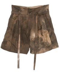Ziggy Chen - Belted Abstract-Print Shorts - Lyst
