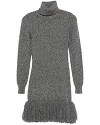 ELY ELY - Roll-Neck Fringed Mini Dress - Lyst