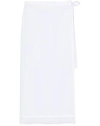 THE NINA STUDIO - Lace-Detail Midi Skirt - Lyst