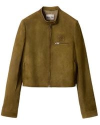 Miu Miu - Waxed Suede Jacket - Lyst