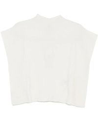 CFCL - Portrait Ruffled-Sleeve Ribbed Top - Lyst