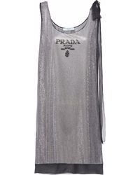 Prada Crystal-embellished Chiffon Dress - Metallic