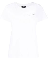 A.P.C. - Logo-print Crew Neck T-shirt - Lyst
