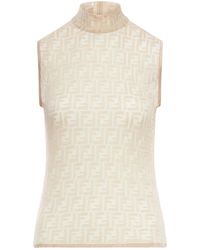 Fendi - Neutrals Tops - Lyst