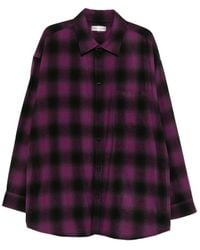 Balenciaga - Check-Pattern Logo-Embroidered Shirt - Lyst