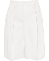 Brunello Cucinelli - Cotton-Linen Bermuda Shorts - Lyst