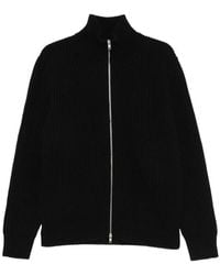 MM6 by Maison Margiela - Ribbed-Knit Zip-Up Sweater - Lyst