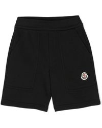 Moncler - Appliqué-Logo Cotton Shorts - Lyst