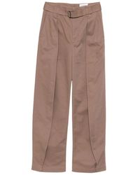 Lemaire - Belted Pleated High-Waisted Trousers - Lyst