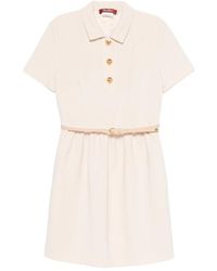 Max Mara - Belted Button-Front Mini Dress - Lyst