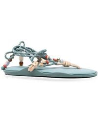 FLOWZE - X Collanine Colorate Bead-Embellished Flat Sandals - Lyst