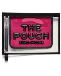 Marc Jacobs - 'The Clear Large Pouch' Fuchsia Pouch With Logo Print - Lyst