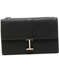 Tom Ford - T Twist Pebbled Leather Clutch Bag - Lyst