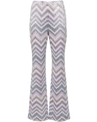 Missoni - Sequinned Zigzag-Woven Flared Trousers - Lyst
