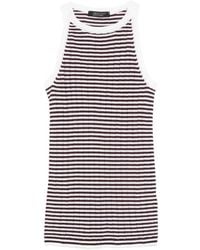 Aragona - Striped-Pattern Ribbed Top - Lyst