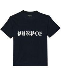 Purple Brand - Brand Gothic Wordmark Cotton T-Shirt - Lyst