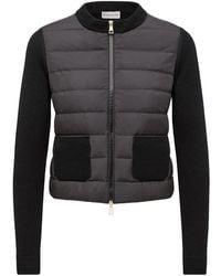 Moncler - Quilted Panel-Detail Sweater - Lyst