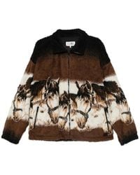 MM6 by Maison Margiela - Horse-Print Zip-Up Cardigan - Lyst
