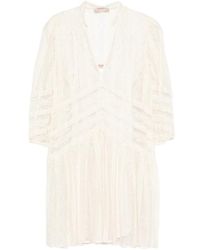 Twinset - Laced V-Neck Mini Dress - Lyst