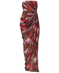 Carolina Herrera - Strapless Draped Maxi Dress - Lyst