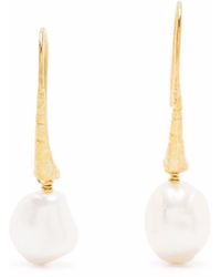 Forte Forte Oro Pearl Drop Earrings - Metallic