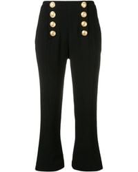 Balmain Decorative Buttons Cropped Pants - Black