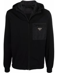 Prada Patch Pocket Hooded Jacket - Black