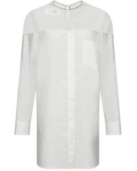 MM6 by Maison Margiela - High-Cut Cuffed Cotton Shirt - Lyst