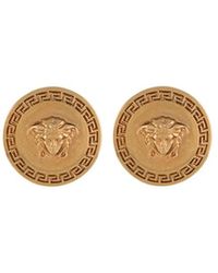 Versace - Tone Metal Medusa Head Earrings - Lyst