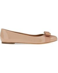Ferragamo - Leather Ballerina Flat - Lyst