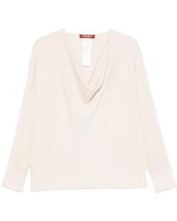 Max Mara - Cowl-Neck Silk Blouse - Lyst