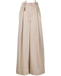 The Attico - Embellished Wide-Leg Wool Trousers - Lyst