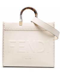Fendi Logo-debossed Tote Bag - White