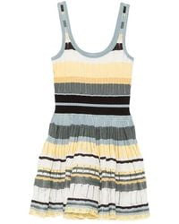 Alaïa - Crinoline Striped Pleated Mini Dress - Lyst