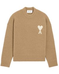 Ami Paris - Neutrals Sweaters & Knitwear - Lyst