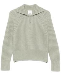 Allude - Ribbed-Knit Zip-Up Sweater - Lyst