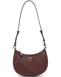 Pinko - Half Moon Mini Leather Crossbody Bag - Lyst