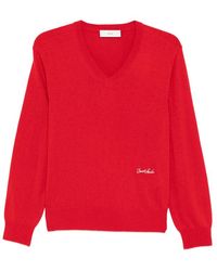 DUNST - V-Neck Logo Sweater - Lyst
