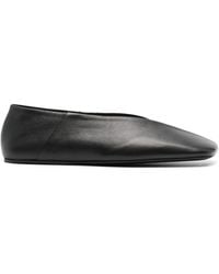 Jil Sander - Square-Toe Leather Ballerina Shoes - Lyst