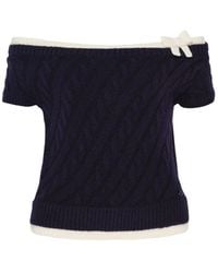 ShuShu/Tong - Bow-Detail Cable-Knit Sweater - Lyst