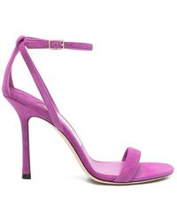 Jimmy Choo - Moza Suede Ankle-Strap Sandals - Lyst