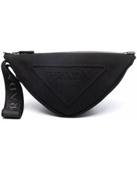 Prada Triangle Logo-embossed Bag - Black
